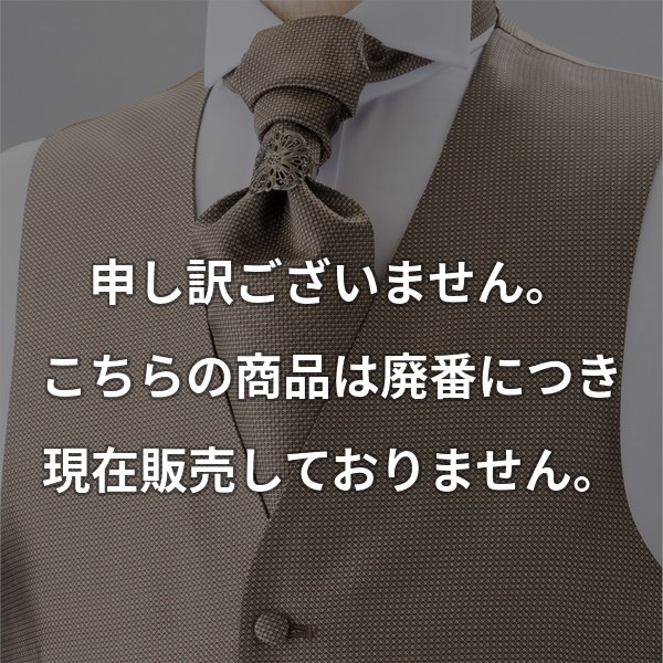 国産シルクアスコットタイ(ユーロタイ) 小紋柄 ブラウン YT-303
