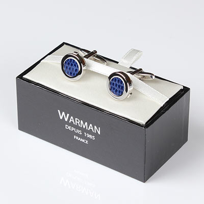 WARMAN 2 in 1フランス製レザーカフス ブルー WARMANCUFF-04