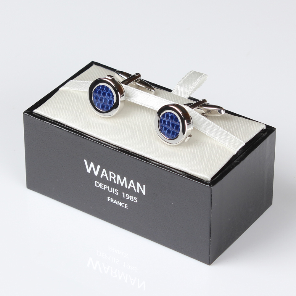 WARMAN 2 in 1フランス製レザーカフス ブルー WARMANCUFF-04