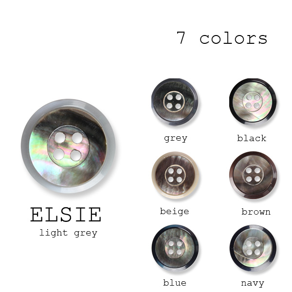 貝Xポリエステル合わせボタン 【エルシー-15mm】 ELSIE-15MM