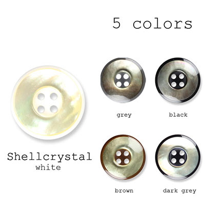 貝Xポリエステル合わせボタン 【シェルクリスタル-20mm】 SHELLCRYSTAL-20MM